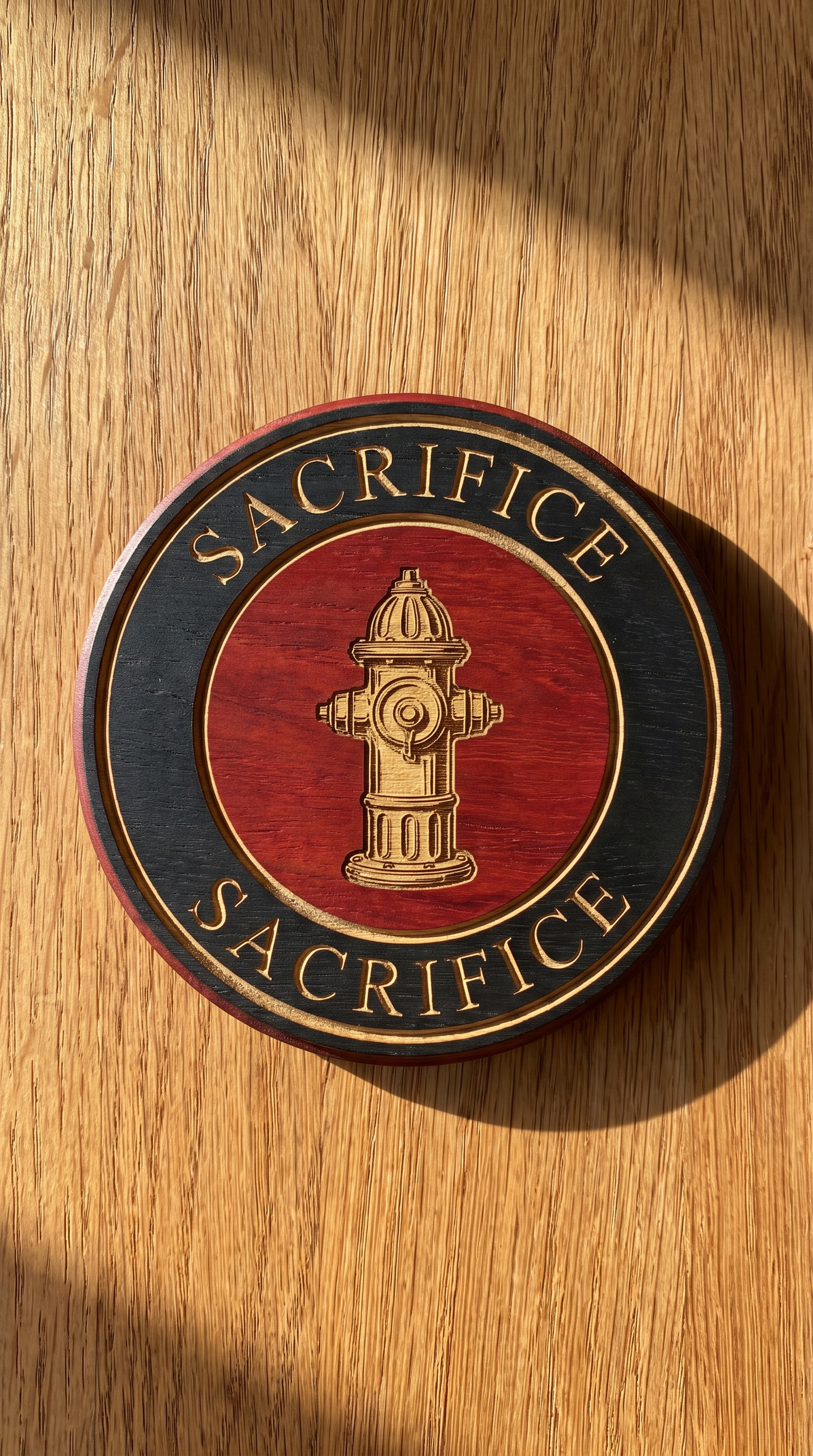 Firefighter Legacy Wooden Coaster Set – Handmade Fire Department Coasters (6-Piece)